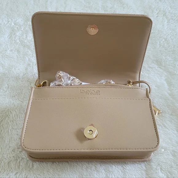 bebe Chica👩 Stud Crossbody Bag in Beige - NWT - Picture 9 of 16